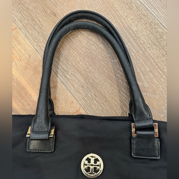 Tory Burch Black Nylon Tote Bag with Gold Accents - Picture 5 of 10